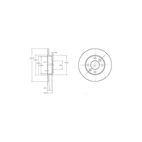 Disc frana Delphi BG2217, parte montare : Punte Fata