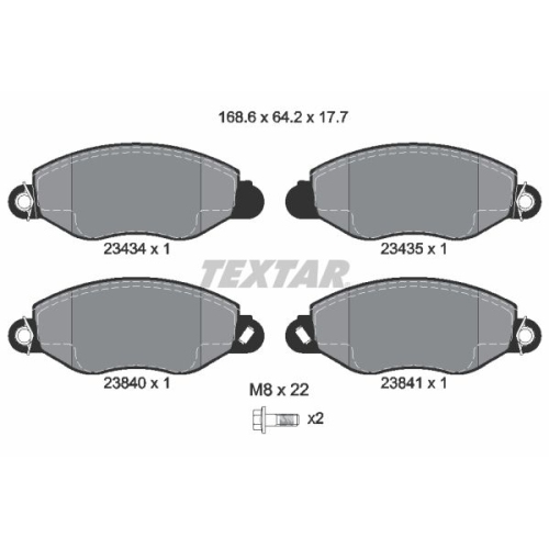 TEXTAR set placute frana,frana disc