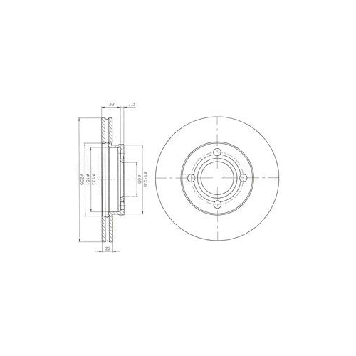 Disc frana Delphi BG2272, parte montare : Punte Fata