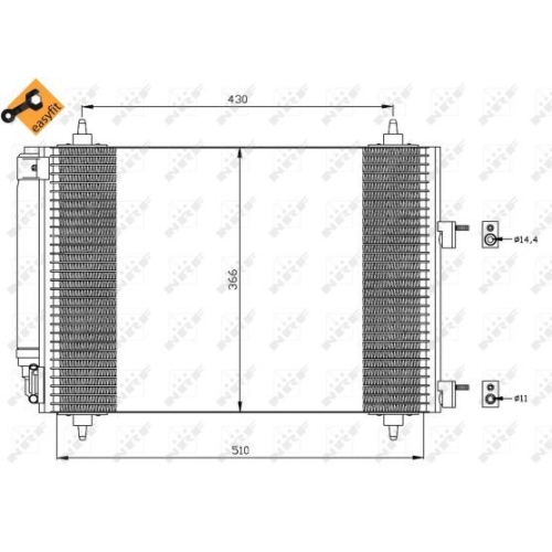 Condensator climatizare, Radiator clima Peugeot 307 (3a/C) Nrf 35445