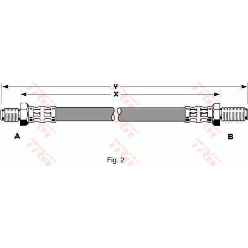 Furtun frana spate TRW, Ford Granada 1977-1985, Scorpio 1985-1994, Sierra 1987-1993, partea stanga=dreapta, spate; puntea spate; stanga; dreapta; Sistem de franare : hidraulic