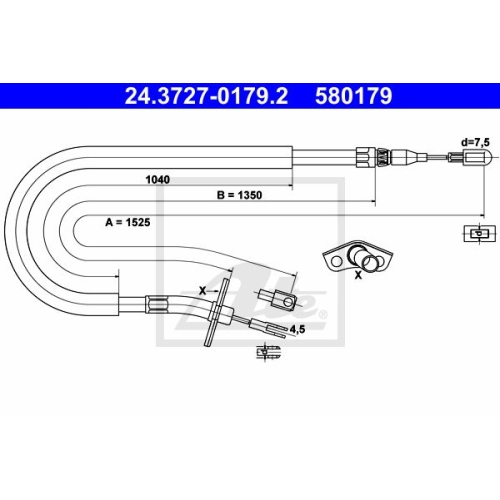Cablu frana mana Vw Lt 28; Mercedes Sprinter (904), Ate 24372701792, parte montare : Stanga, Spate
