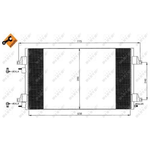 Condensator climatizare, Radiator clima Renault Clio 2 (Bb0/1/2, Cb0/1/2), Laguna 2 (Bg0/1), Vel Satis (Bj0) Nrf 35447