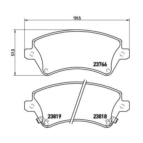 Placute frana Toyota Corolla E12) 01.01-04.08, Corolla Estate ( E12) 03.01-12.08, Corolla Sedan ( E12) 08.00-12.08, Fata, BREMBO