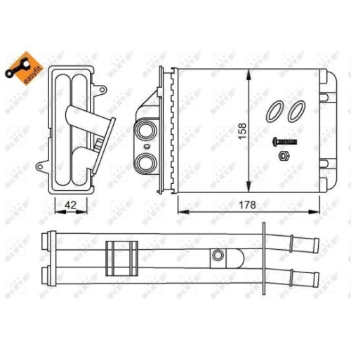 Radiator incalzire habitaclu Nrf 53641