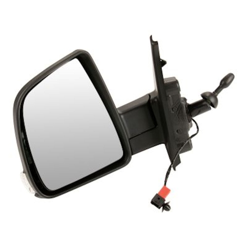 Oglinda usa exterioara FIAT DOBLO (263), 01.2015-, View Max, partea stanga, regl. manuala; carcasa neagra; sticla convexa; 8 gauri / 2 pini; cu semnalizare