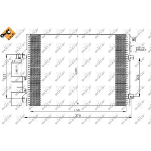 Condensator climatizare, Radiator clima Renault Clio 2, Kangoo (Kc0/1), Symbol 1, Symbol 2 Nrf 35430