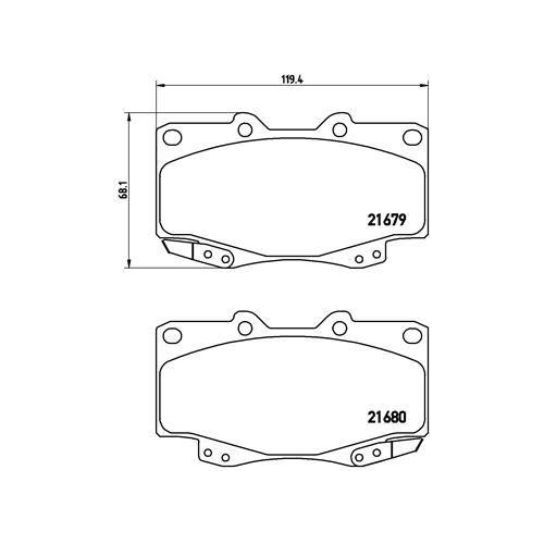 Placute frana Toyota Hilux 7 Pick-Up ( N1 N2 N3) 08.04-02.16, Fata, BREMBO