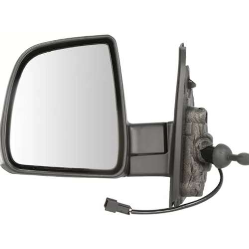 Oglinda usa exterioara FIAT DOBLO (263), 01.2015-, View Max, partea dreapta, regl. manuala; carcasa neagra; sticla convexa; 8 gauri / 2 pini; cu semnalizare