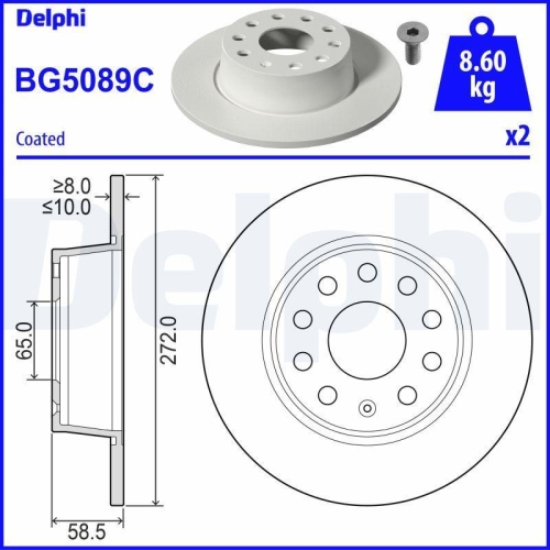 Set disc frana Audi Q2 (Gab Gag) 06.16-; Seat Ateca (Kh7 Khp) 04.16-, Leon (5f1) 09.12-05.21, Leon St (5f8) 09.12-08.20; Skoda Karoq (Nu7 Nd7) 07.17-, Octavia 4 (Nx3 Nn3) 01.20-, Octavia 4 Estate (Nx5) 11.19-; Vw Tiguan Allspace (Bw2 Bj2) 03.17-, T-Roc (A