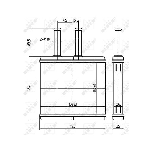 Radiator incalzire habitaclu Nrf 54269