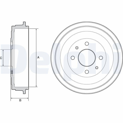 Tambur frana Fiat Panda (312 , Panda Van (312 ; Lancia Ypsilon (312), Ypsilon (843), Spate, 0.9 (312PXG1A), 0.9 (312PXH1A), 0.9 (312PXN1A, 312PXN11), 0.9 (312PXP1A), 0.9 4x4 (312PXG1A), 0.9 Natural Power (312PXG1A, 312PYC1A), 0.9 Natural Power (312PXN1A),