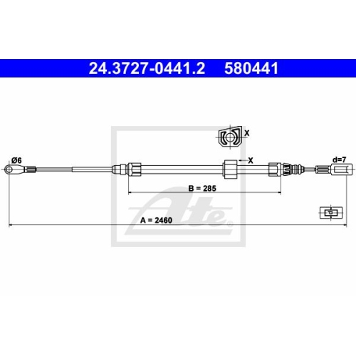 Cablu frana mana Vw Lt 28; Mercedes Sprinter (901, 902), Sprinter (903), Ate 24372704412, parte montare : Fata