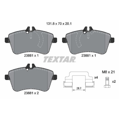 TEXTAR set placute frana,frana disc Q+