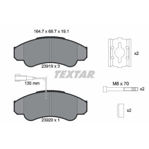 TEXTAR set placute frana,frana disc Q+