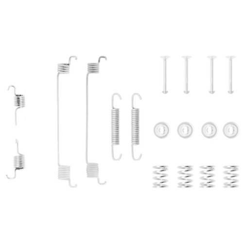 Set accesorii saboti frana Dacia Sandero; Fiat Fiorino (147), Fiorino Box (146), Fiorino Pick Up (146), Punto (176), Punto Convertible (176), Punto Van (176), Tempra (159), Tempra S.W. (159), Tipo (160); Ford Ka (Ru8); Lancia Dedra (835), Dedra Sw (835),