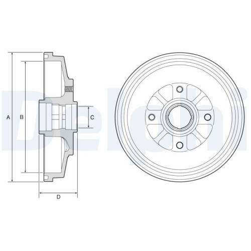 Tambur frana Kia Rio I Liftback (Dc) 07.00-04.06, Rio I Sedan (Dc) 07.00-04.06, Spate, 1.3, 1.5 16V, 1.5, DELPHI