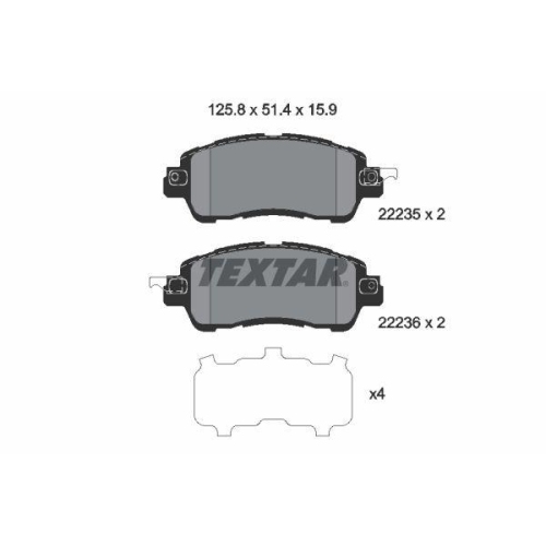 TEXTAR set placute frana,frana disc