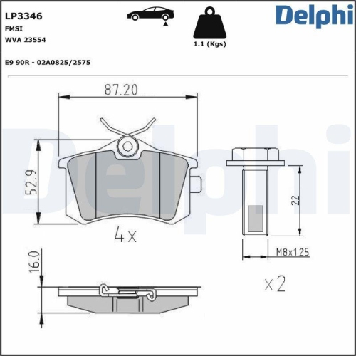 DELPHI set placute frana,frana disc