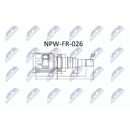 Cap planetara interior Ford Focus 2 1.6i, 1.8i, CV Automata, 2.0i, CV Manuala, 1.6tdci, 1.8tdci, CV Manuala, 2004-, Volvo 1.8i, 2.0i, CV Manuala, C30 2007-, S40 2003-, Dreapta, NPW-FR-026