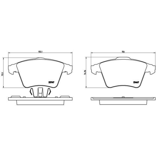 Placute frana Vw California T5 Camper (7ec 7ef 7eg 7hf) 04.03-08.15, Multivan T5 (7hm 7hn 7hf 7ef 7em 7en) 04.03-08.15, Transporter T5 Box (7ha 7hh 7ea 7eh) 04.03-, Transporter T5 Bus (7hb 7hj 7eb 7ej) 04.03-08.15, Transporter T5 (7jd 7je 7jl 7jy 7jz) 04.