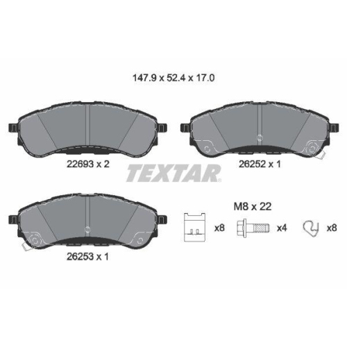 TEXTAR set placute frana,frana disc Q+