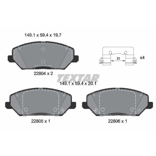 TEXTAR set placute frana,frana disc Q+