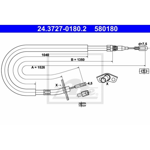 Cablu frana mana Vw Lt 28; Mercedes Sprinter (904), Ate 24372701802, parte montare : Dreapta, Spate
