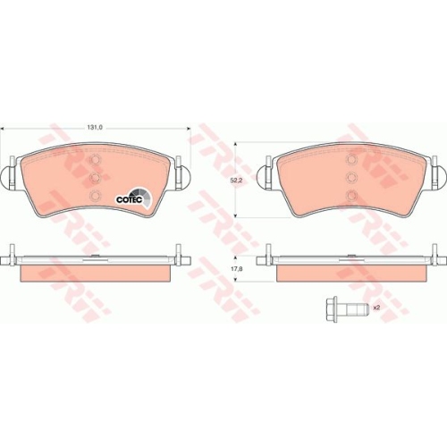 Set placute frana Trw GDB1501, parte montare : Punte fata