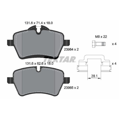 TEXTAR set placute frana,frana disc Q+