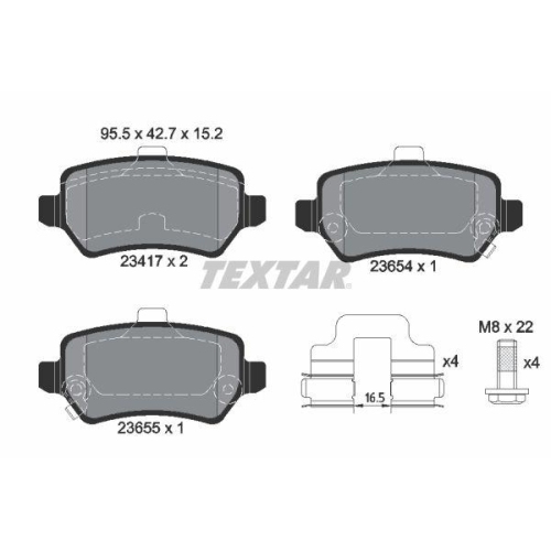 TEXTAR set placute frana,frana disc
