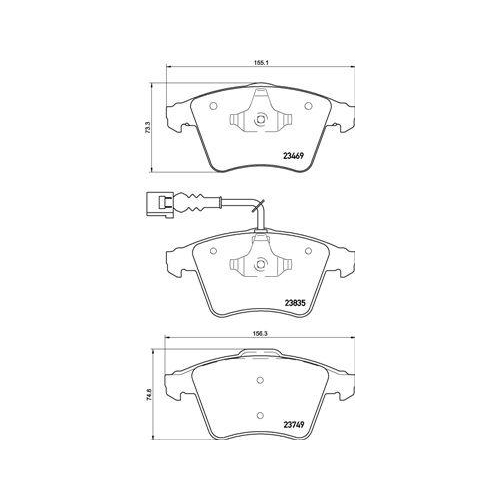 Placute frana Vw Touareg (7la 7l6 7l7) 10.02-01.13, Fata, BREMBO