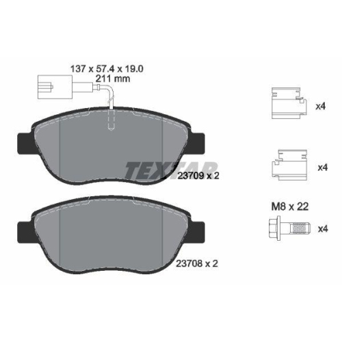 TEXTAR set placute frana,frana disc Q+