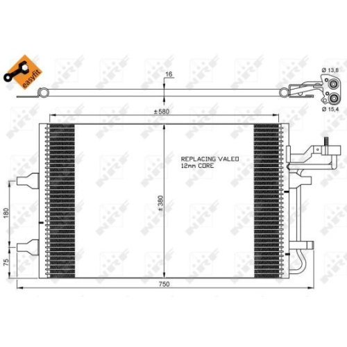 Condensator climatizare, Radiator clima Volvo C30, C70 2 Cabriolet, S40 2 (Ms), V50 (Mw) Nrf 35842