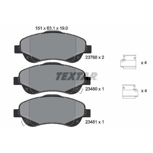 TEXTAR set placute frana,frana disc Q+