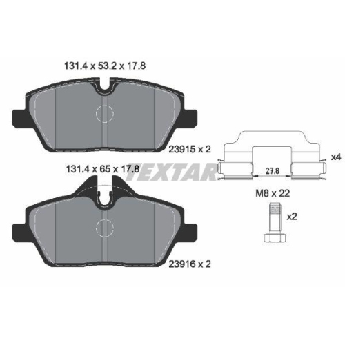 TEXTAR set placute frana,frana disc Q+