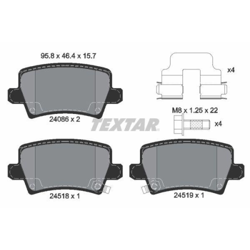 TEXTAR set placute frana,frana disc Q+