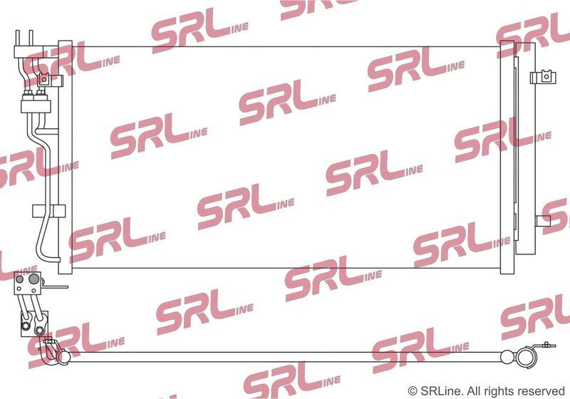 Condensator climatizare AC Kia Carens 06-13, motor: 1.6 CRDI, 2.0 CRDI, Condensator cu uscator integrat , 692(645)x335x16, SRLine, miez si rezervor din aluminiu brazat, 976061D200; 976061D210