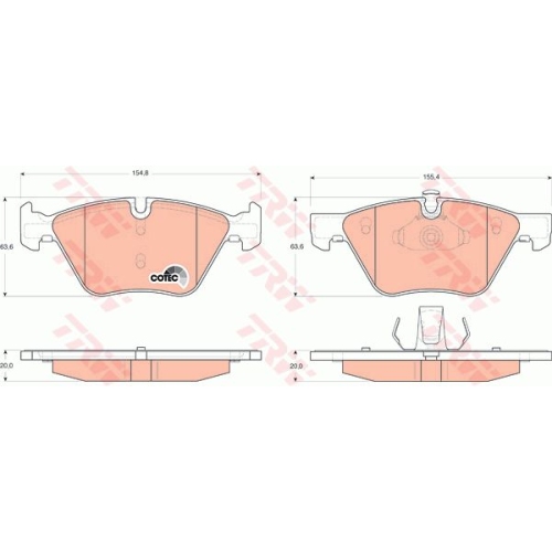 Set placute frana Trw GDB1559, parte montare : Punte fata