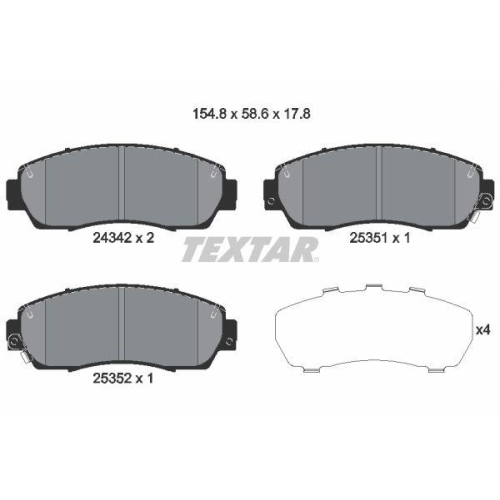 TEXTAR set placute frana,frana disc