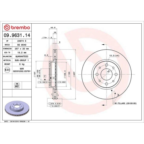 Set disc frana Alfa Romeo 145 (930) 07.94-01.01, 146 (930) 12.94-10.01, 155 (167) 01.92-12.97; Fiat Brava (182) 10.95-06.03, Bravo I (182) 10.95-10.01, Doblo Mpv (119 223) 03.01-, Marea (185) 05.96-12.07, Marea Weekend (185) 09.96-12.07, Palio Weekend (17