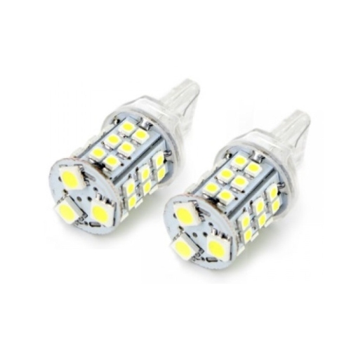 Bec auto LED Carguard 12V T20 W2.1x9.5d 45W alb , set becuri 2 buc