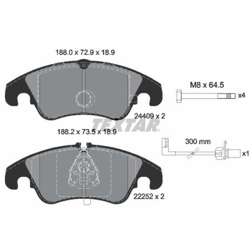 TEXTAR set placute frana,frana disc