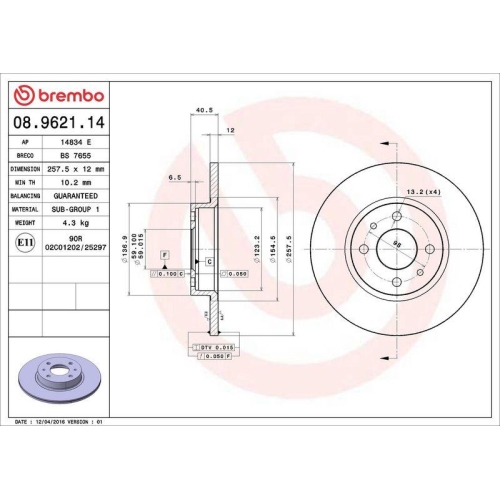 Set disc frana Alfa Romeo 145 (930) 07.94-01.01, 146 (930) 12.94-10.01, 155 (167) 01.92-12.97; Fiat Brava (182) 10.95-06.03, Bravo I (182) 10.95-10.01, Marea (185) 05.96-12.07, Marea Weekend (185) 09.96-12.07, Punto (176) 09.93-09.99, Punto (188) 09.99-07