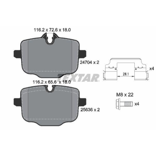 TEXTAR set placute frana,frana disc Q+
