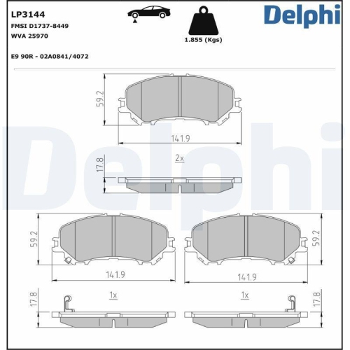 DELPHI set placute frana,frana disc