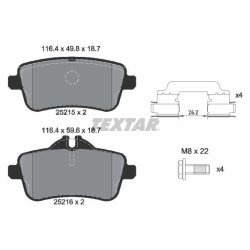 TEXTAR set placute frana,frana disc Q+