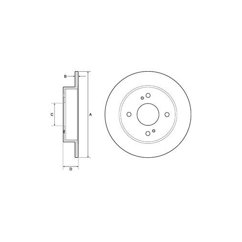 Disc frana Delphi BG2634, parte montare : Punte Spate