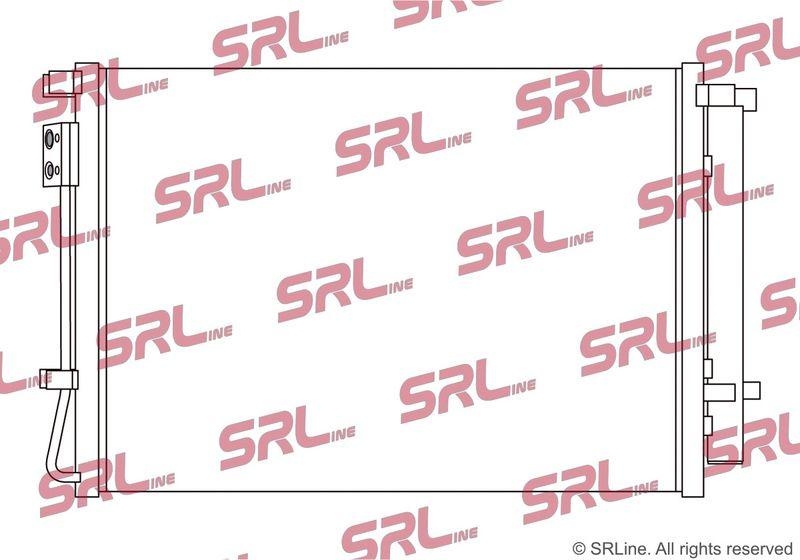 Condensator climatizare AC Kia Rio 16-, motor: 1.4, 1.6, Condensator cu uscator integrat , 555(520)x376x16, SRLine, miez si rezervor din aluminiu brazat, 97606-H9100