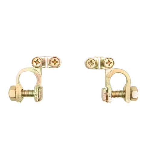 Set 2 borne baterie auto Breckner plus si minus cu clema de fixare pentru tractoare si alte vehicole